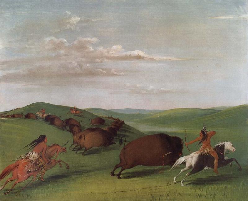 George Catlin Buffalo Chase with Bows and Lances Germany oil painting art